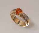 Orange Sapphire Ring